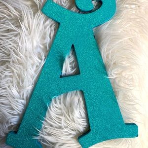 GLITTER TEAL LETTER “A”